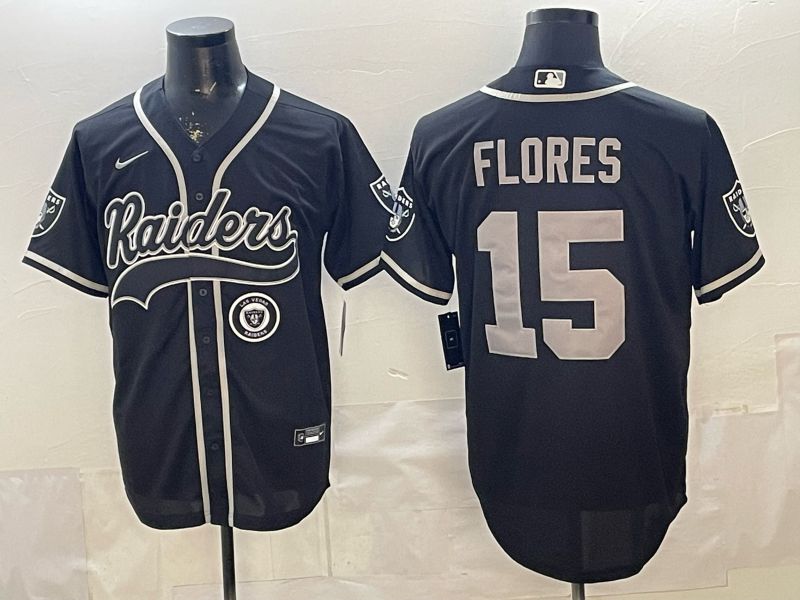 Men 2026 Oakland Raiders #15 Flores Black Joint Name Nike Limited NFL Jersey 03